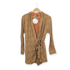 NWT Audrey 3+1 Leopard Print Making Plans Romper Size S